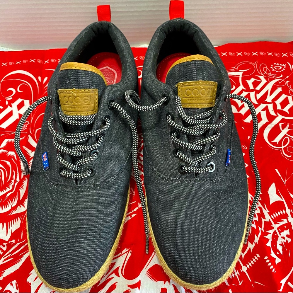 Coogi Casual Shoes Mens Sz 10 Charcoal Gray Canvas Sneakers